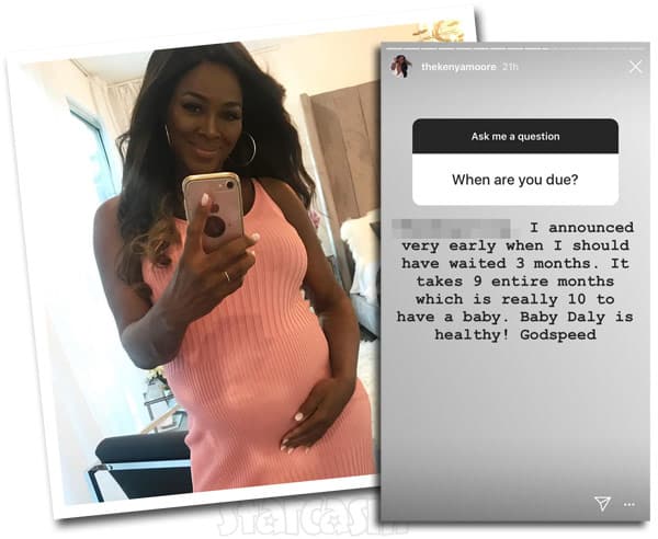 RHOA Pregnant Kenya Moore reveals due date is 8 months after her Reunion pregnancy announcement