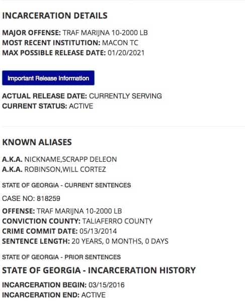 Scrapp DeLeon still in prison 2