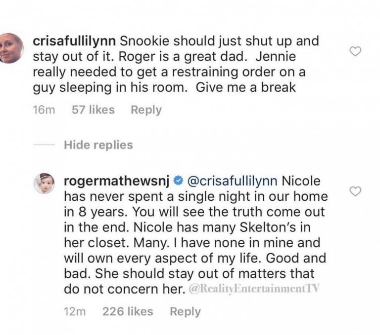 JERSEY SHORE Roger Mathews calls out the “skeletons” in Snooki’s closet amid restraining order drama with Jwoww