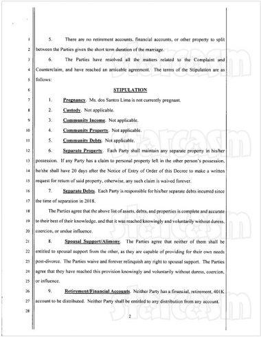 Colt and Larissa final divorce documents page 2