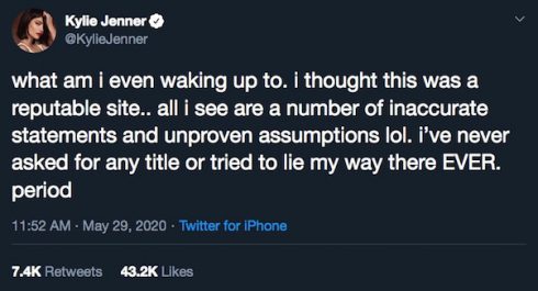 Apparently Kylie Jenner isn’t a billionaire and doesn’t care about
