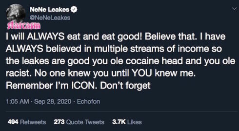 After her racist cocaine rodeo remarks, NeNe Leakes wants a sitdown