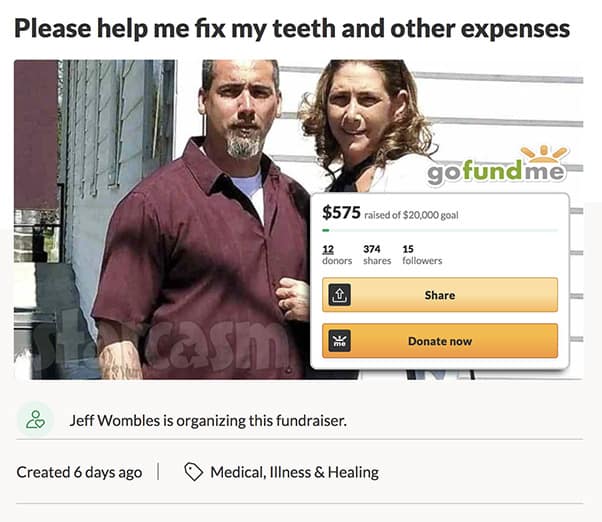 Love After Lockup Jeff Wombles teeth GoFundMe
