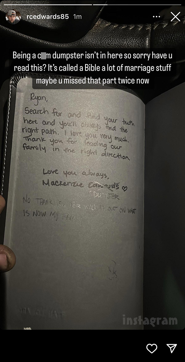 Ryan Edwards Mackenzie Bible quote calling her a dumpster Teen Mom Ryan Edwards Mackenzie Bible quote calling her a dumpster