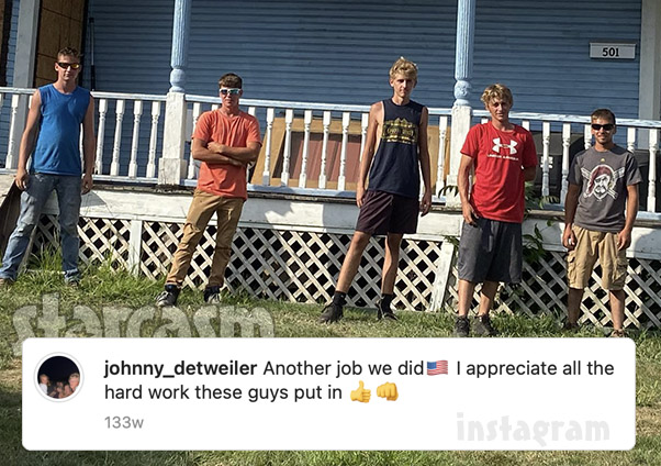 Johnny Detweiler and his Amish construction crew Johnny Detweiler and his Amish construction crew