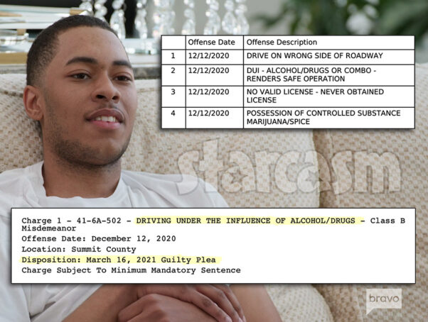 RHOSLC Mary Cosby's son Robert Cosby Jr DUI marijuana arrest