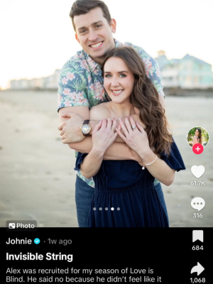 Johnie Love is Blind and new boyfriend Alex