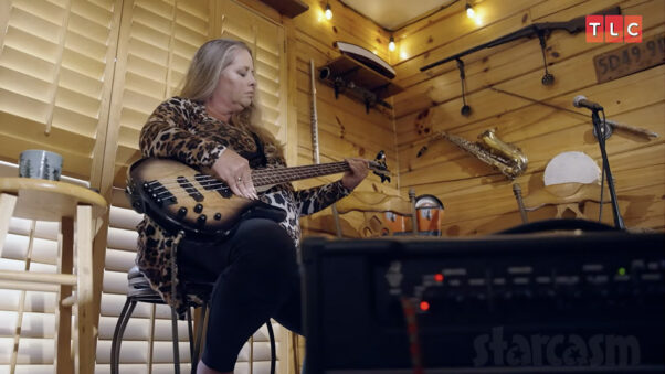 Plathville Kim Plath playing bass guitar