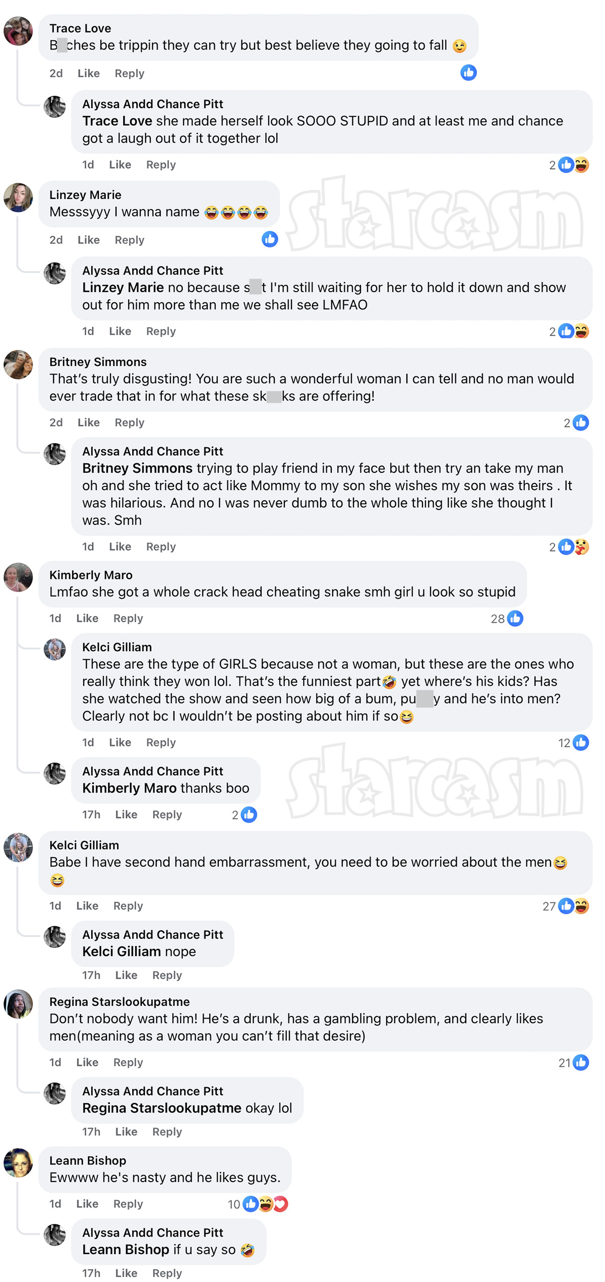 Love After Lockup Chance Pitt's girlfriend Alyssa's Facebook comments