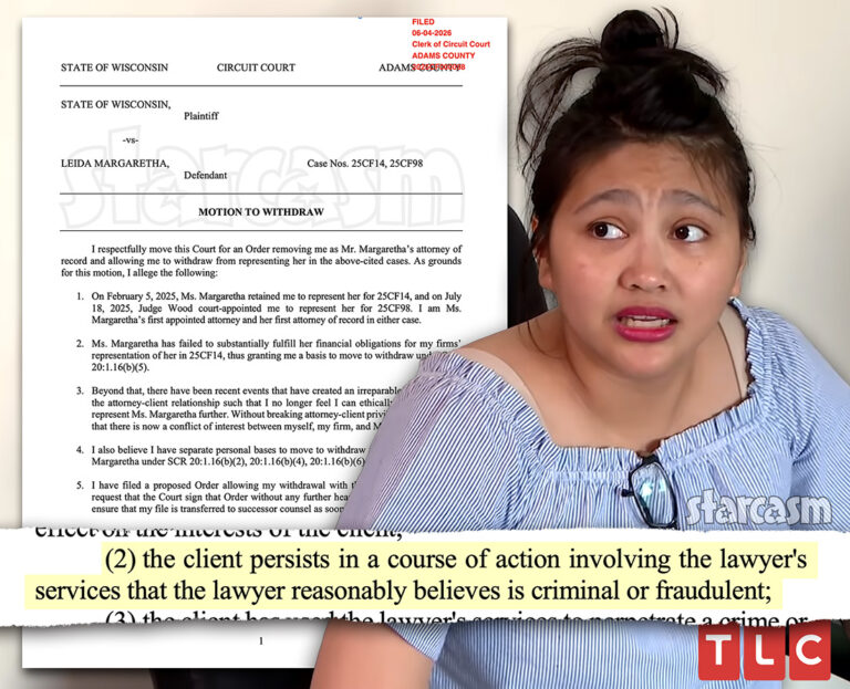 90 Day Fiancé star Leida Margaretha's attorney files a motion to withdraw as her counsel due to financial and ethical reasons.
