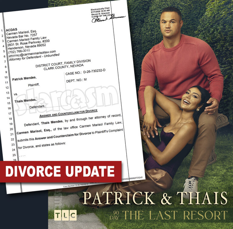 90 Day Fiancé's Thais Mendes files an answer and counterclaim for divorce on June 18, 2026.