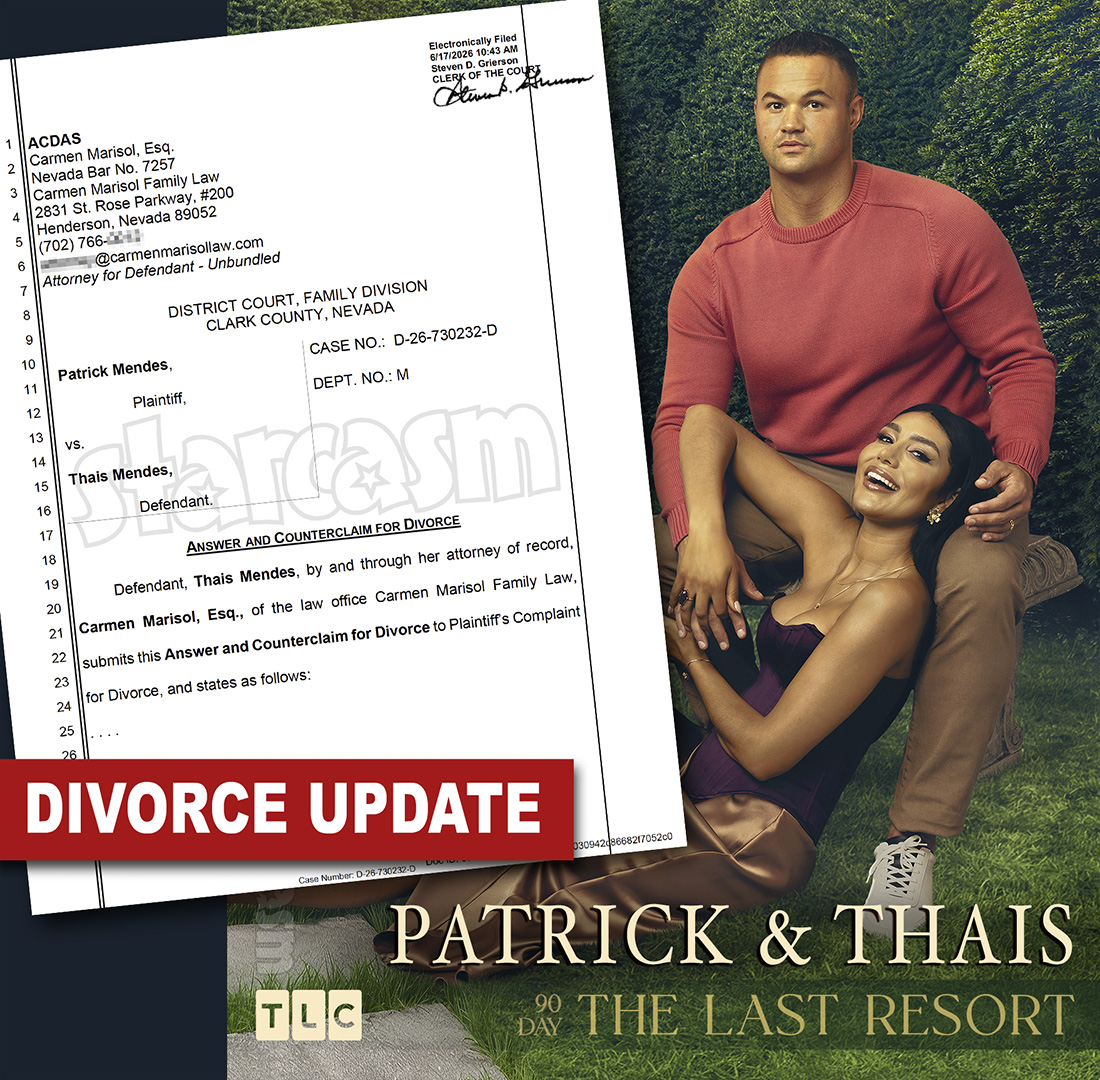 90 Day Fiancé's Thais Mendes files an answer and counterclaim for divorce on June 18, 2026.