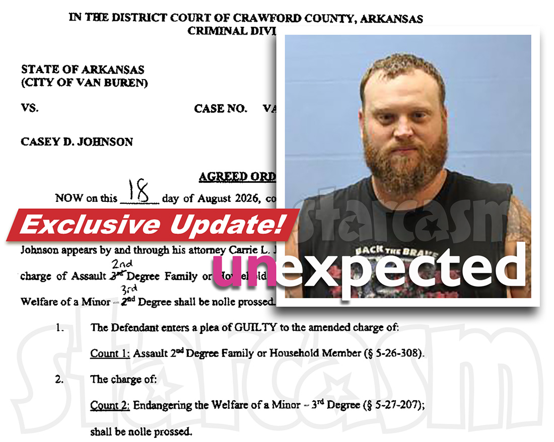 Unexpected star Hunter Johnson's dad Casey Johnson pleads guilty to assaulting his wife Brettney Johnson.